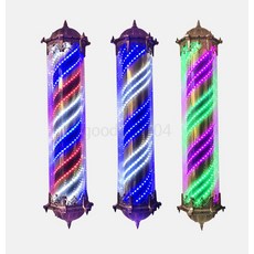 미용실싸인볼 사인볼 유럽형 1.2m LED 벽부착 엔틱 0.9m 외부 LED 레드 화이트 블루, 0.9m 외부 메시 핑크 화이트