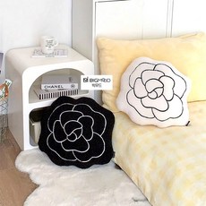빅무드 동백꽃 인테리어 소파쿠션 방석, 02화이트, 42x40cm