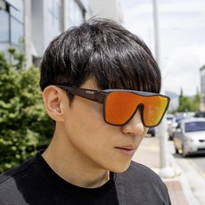알타리스트 오버글라스 안경위에 쓰는 편광 고글 선글라스 운동 러닝 자전거 스포츠, 1개, Smoke Black / Red