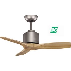 （修一）穩帝士 吊扇34吋 原木霧銀 實木 DC吊扇 直流變頻 安裝實拍 實木葉片 不付燈 遙控 台灣製造, 柚木霧鋁