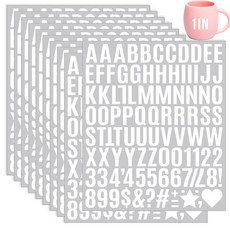 980장 비닐 편지 스티커 10장 1인치 자체 접착 알파벳 스티커 방수 및 예술 공예품 번호 우편함 옥외 표지판 창문 포스터 보드 비즈니스 문 흰색, White