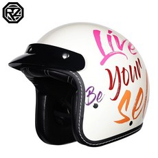 쏘픽 레트로 복고풍 반모 경량 귀보호대 오픈페이스 라이딩, 아이보리 셀프