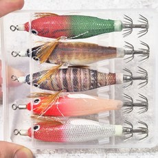 틴셀 드로퍼 에기 5종 + 케이스 세트 쭈꾸미 갑오징어 UV 야광 에기, 1개, 60g, 혼합 1개, 60g, 혼합