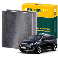 하이필터 기아 자동차 카니발 활성탄 에어컨필터, 2개, 올 뉴 카니발 (YP) HI-B002