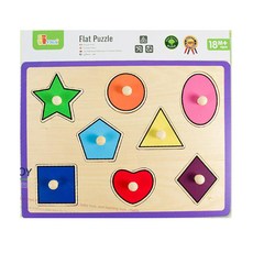 비가 꼭지퍼즐 도형 V50015 키즈 어린이 나무 놀이 완구 아동 원목 우드, 8피스, 1개