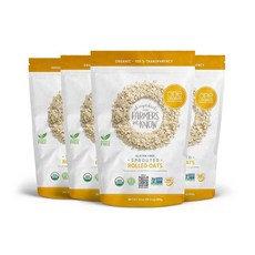 One Degree Foods Sprouted Rolled Oats 프리 글루텐 오트밀 680.4g24온스 4팩 237518, 680g