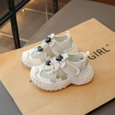 DIU 女童涼鞋新款夏款女孩運動鞋夏季兒童鞋子大童包頭透氣單網鞋