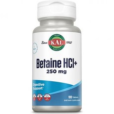 KAL Betaine HCL with Pepsin Supplement for Women & Men - Digestive Enzymes for Gut Health Support
