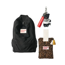 마스마룰즈 MASMARULEZ [SET] Daily backpack_Black & Strap pouch_Leopard BB KEYRING SET 5015601085 132615