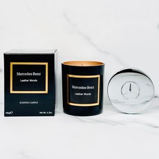 Mercedes-Benz 香氛蠟燭 180G, 1個, 木質與皮革頂級居家香氛手工藝蠟燭180G