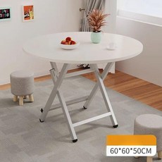 Bueno 야장테이블 편의점 식탁 포차 접이식 축제, 1인용, 라운드 테이블 웜화이트 60x50 아연도금