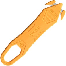 OLFA 日本OLFA美國NSF認證可水洗超輕薄安全拆箱刀附掛洞SK-15/DSB開箱刀，輕巧安全，方便攜帶, 1個, 黃色