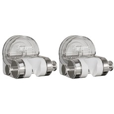 吸盤花灑架 掛蓮蓬頭架 輕奢吸盤花灑支架 浴室收納 蓮蓬頭掛架 花灑固定座, 超值特惠【透明銀】兩入