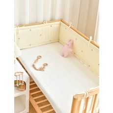 DFMEI 嬰兒牀純棉牀圍新生寶寶卡通刺繡緩衝軟包兒童防撞條防摔圍欄圍擋, 鬱金香高度28cm:65cm1片