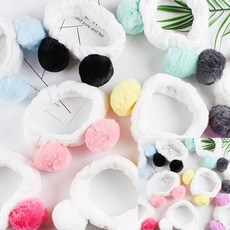 곰돌이 극세사 헤어밴드 여성머리띠 세안헤어밴드, 곰돌이세안밴드-랜덤