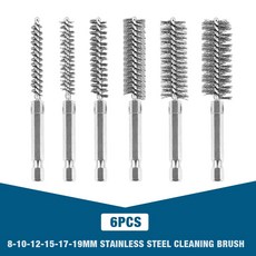 6/12Pcs 스테인레스 스틸 와이어 브러시 드릴링 청소 브러시 ​​세트 1/4 인치 육각 손잡이 8mm 10mm 12mm 15mm 17mm 19mm 가정용 연삭 연마 청, SET-A-6Pcs