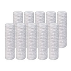 10인치 와운드 필터 (254mm) (10개입) 카트리지 녹물제거 마이크론 실 지하수 정수 부직포, 5미크론, 10개