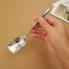 臺灣出貨 勺子 湯匙 冰淇淋湯匙 甜點匙 餐匙 加厚實柄18/10不銹鋼西瓜勺子鏟形勺吃飯勺個性304冰淇淋勺子磨砂, 1個, 磨砂1把