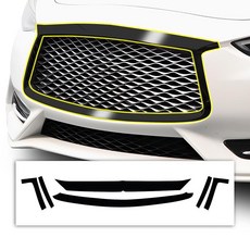 BOGAR TECH DESIGNS 인피니티 Q60 2017-2022 하단 전면 크롬 삭제 - 프리컷 비닐 오버레이 키트 글로스 블랙 암막 트림 343158 9158248550