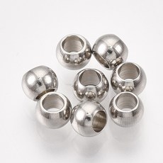 스테인리스 넓은 구멍 라운드 비드 4x3mm 수공예 DIY 주얼리 부속 스트링 비즈, 스테인리스스틸색26
