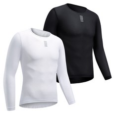 봄가을 기능성 베이스레이어 남성 긴팔 슬림핏 자전거 이너 블랙/화이트