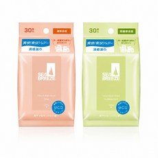 SEA BREEZE 雨用涼感濕巾 30枚入, 1個, 30枚