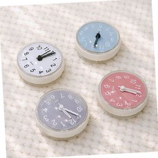 욕실 화장실 방수 흡착 부착식 벽걸이 탁상 미니 원형 파스텔 컬러 인테리어 시계, 블루