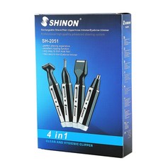 SHINON 充電式4合1多功能修剪器, 黑色, 歐規插頭