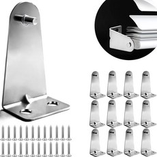 12pcs 금속 블라인드 홀드 다운 브래킷 실버 도어 하단 레일 클립 및 수평 블라인드용 나사가 있는 클립으로 창문 문을 가립니다