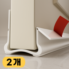 살림소담 현관 문틈 소음방지 벌레 바람막이 방문 틈새막이 화이트, 2개