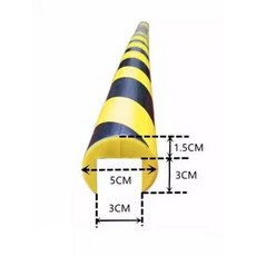 접착식 코너 플랫 가드 산업현장 창고 원기둥 경고대, 3cm구경U자형, 1개