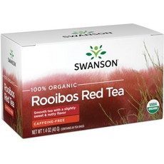 스완슨 100% 인증 유기농 루이보스 레드 티 20 티백 Swanson 100% Certified Organic Rooibos Red Tea 20 Bag(S), 113.4g, 1개