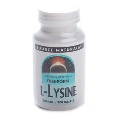 SOURCE NATURALS 左旋離胺酸膳食補充錠 500mg, 1罐, 100顆