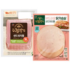 더건강한 샌드위치햄+닭가슴살 샌드위치햄, 1세트, 180g