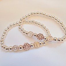 儒家寶寶 純銀手鍊 925微笑小花 太陽花 愛心 嬰幼童彌月銀飾