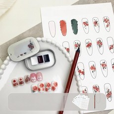 수채화 어케치 물감 여행용 원목 유화 스케치 드로잉, 1개, 3색 트레이+1번 펜+소형 용지 5장, 기본 색상