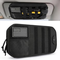 지퍼 보관 파우치와 선글라스 홀더 클립이 있는 덴치 몰레 카 선바이저 정리함 트럭용 전술 트럭 SUV 경찰차 기어용 유니버설 패널 액세서리