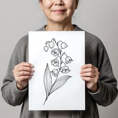 어른색칠공부 어르신 색칠공부 도안 치매 예방 기억나 컬러링북 꽃 시리즈-3, 1개, A4