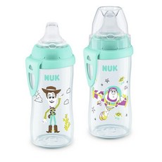 NUK 액티브 시피 컵 283.5g(10온스) 2팩 디즈니 카 라이트닝 맥퀸 BPA 프리 흘림 방지 트랜지션 컵