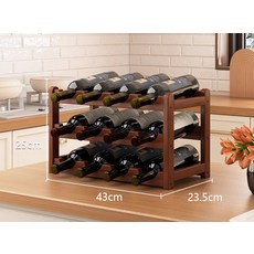 해피유통 가정용 나무 주류 선반 보관대 와인 병 정리대 3단, 3단으로 12병 수납 가능 [두껍게 보강됨]