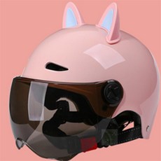 제인추천샵디자인 오토바이 헬멧장식 고양이귀 자전거헬멧장식품, 핑크