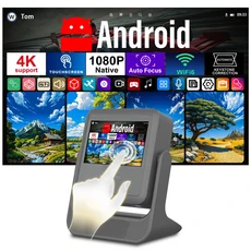 호환3-in-1 프로젝터 태블릿 스피커 7인치 1080P 4K 자동 초점 180도 ° 회전식 HDMI USB, 02 100V-240V 영국 플러그, 01 Z6