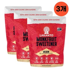 라칸토 몽크푸르트 골든 235g 3봉지Monkfruit 나한과 추출물 설탕 대체 감미료, 3개