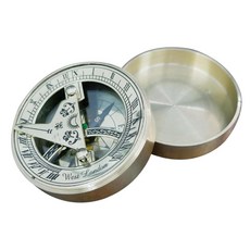 쿠크리왈라 포켓 해시계로 만든 앤티크 황동 항해 빈티지 나침반 클래식 해적 나침반과 선원 수집가 애호가 위한 사려 깊은 선물 휴대용 해시계, 1개