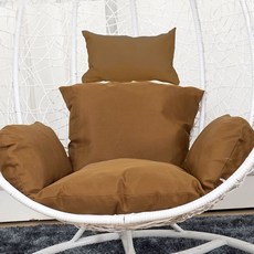 방석 라탄흔들의자 분리세탁 체어 실내외 쿠션 소파, 안감 충전재 포함 충전재포함, 1개, 커피 컬러