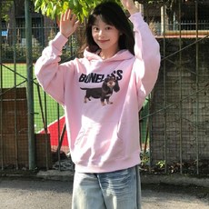 투니스 여성 러블리 프린팅 긴소매 후드 티셔츠