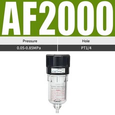 타이어공기주입기 고압측정 덤프 자전거펌프 AFC2000 에어 컴프레서 레귤레이터 G1/4 오일 물 분리기 필터 고압 감소 밸브 AFR2000 AL2000 펌프 배수, AF2000, 1개