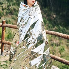 체온유지용 여행담요 보온담요 은박지이불 은박담요, 실버 ONE