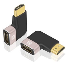SOMDARHK 2팩 8K@60Hz HDMI 90도 어댑터 직각 L자형 HDMI 익스텐더 금 도금 커넥터 수-암 모니터 노트북 프로젝터 HDTV용, SOMDARHK 2팩 8K@60Hz HDMI 90도 어