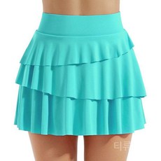 티류으스 성인 여성 라인댄스 스커트 빅사이즈 2단 3단 레이어드 디자인 댄스복 하의 실용적